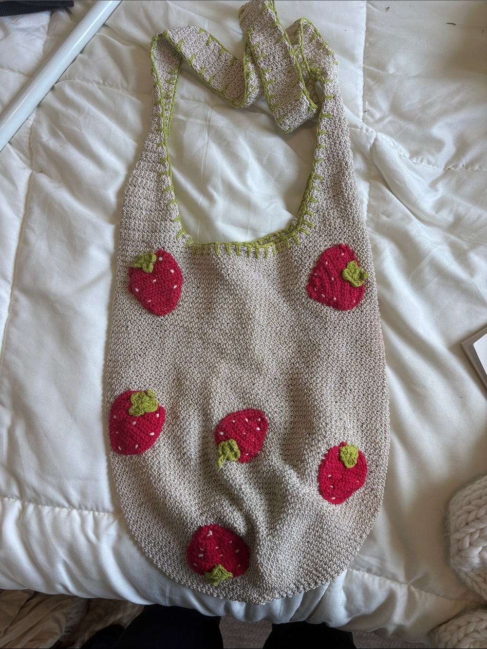 Crochet strawberry bag
